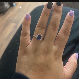 Sterling silver sapphire ring